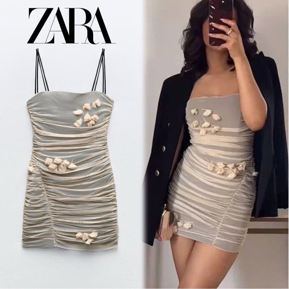 Zara floral tulle dress